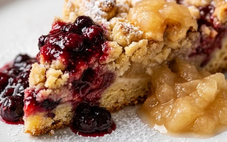 Wie vom Landcafé: Prassel-Bauerntorte mit zweierlei Kompott Rezept